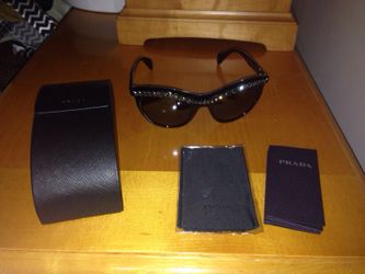 Authentic Prada Black Cat Eye Swarovski Sunglasses - Never Worn