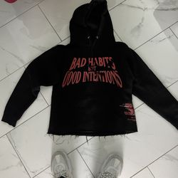 VLone x Nav "Bad Habits but Good Intentions" Black Hoodie