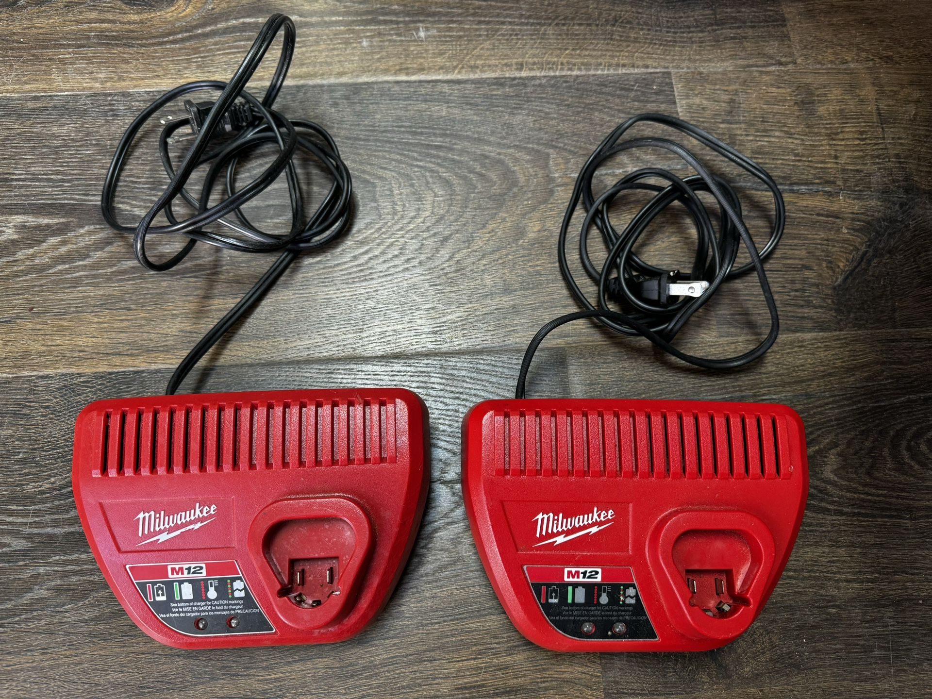 2 Milwaukee M12 Charger 12v Plug In
