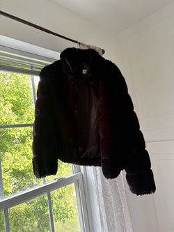 Dark Brown Faux Fur Bomber Jacket
