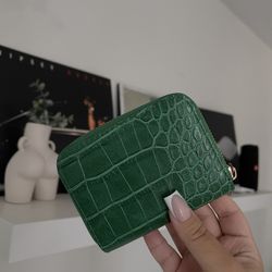 Green Croc Wallet 