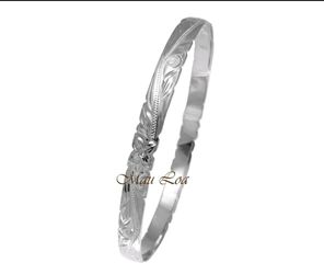 Hawaiian sterling silver 925 bangle (Plumeria)