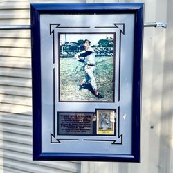 Authentic Signed Ted Williams Framed Picture – Hall of Famer with Career Highlights & Playing Card
