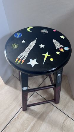 Kids NEW Custom Stool With Fluorescent Paint