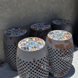 Outdoor Patio Side Tables - Set Of 5