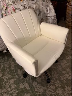 Two white dinning chairs