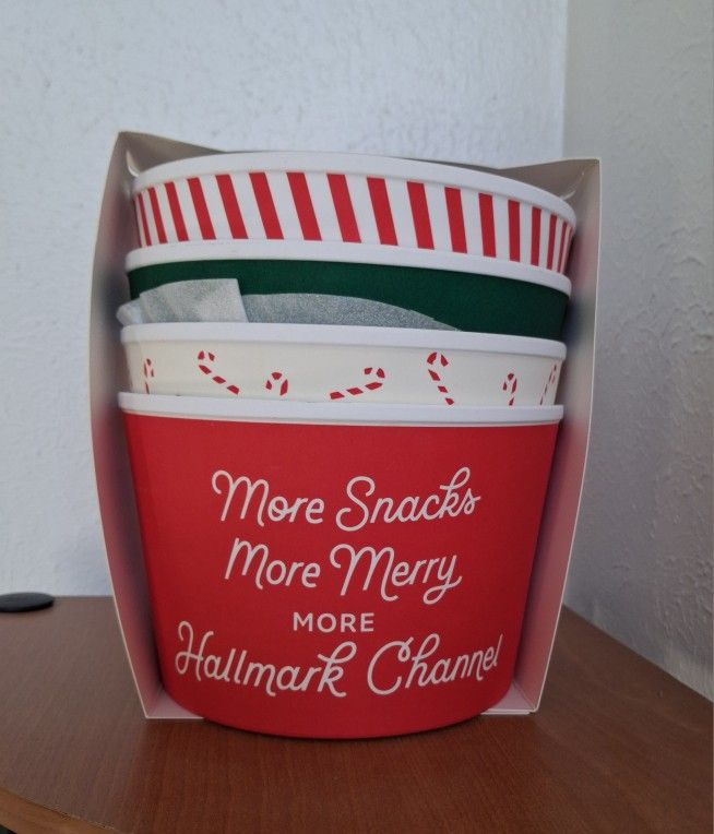 Hallmark Channel set of 4 popcorn bowls