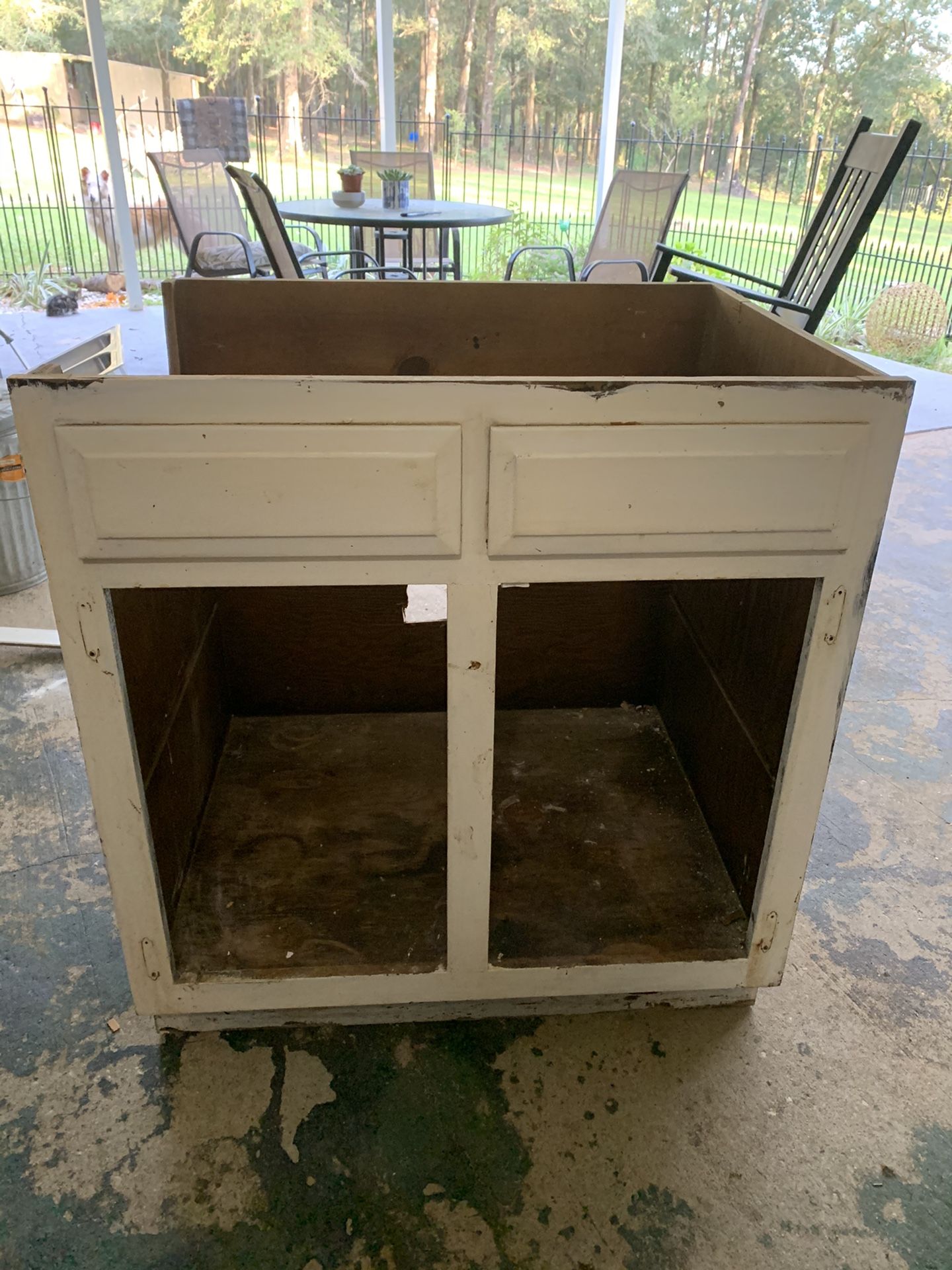 Solid wood sink base. I do have the doors.