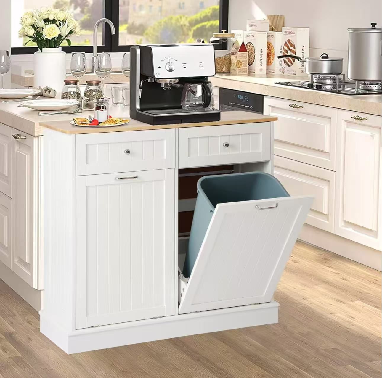 Kitchen Trash Can Cabinet