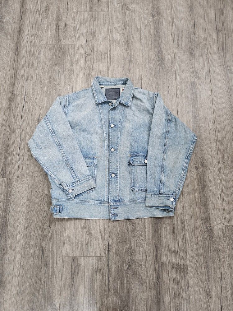 Levi's Made In Japan Utility Trucker Denim Jacket Mens Size Large Baggy