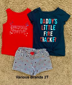 2T Girl 4th of July Shirts