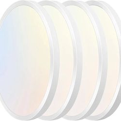 Store
GT-Lite 4-Pack Flat Panel LED Ceiling Light 19inch Round 2400 Lumen, 5 Adjustable Color Temperature, White Trim, Flush Mount, 80 CRI, E26 Adapte