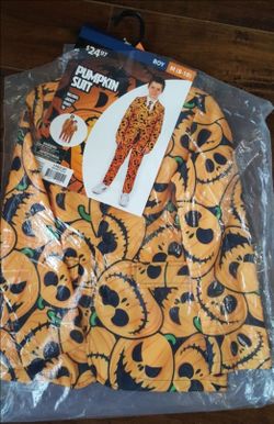 Boy  pumpkin suit 🎃 M (8-10)