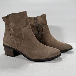Paul Green Nicole Antelope Soft Suede Block Heel Ankle Booties Women Size 9.5