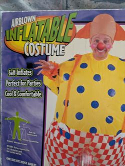 Vintage Gemmy inflatable clown self inflates Halloween or party one size fits most