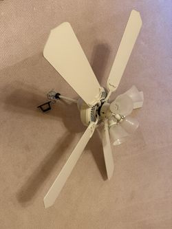 White Craftmade Ceiling Fan with 4-Light Fixture