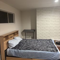 Queen Bed Frame w/ 4 Storage Drawers, Charging Station & LED Headboard – Pickup in Studio City