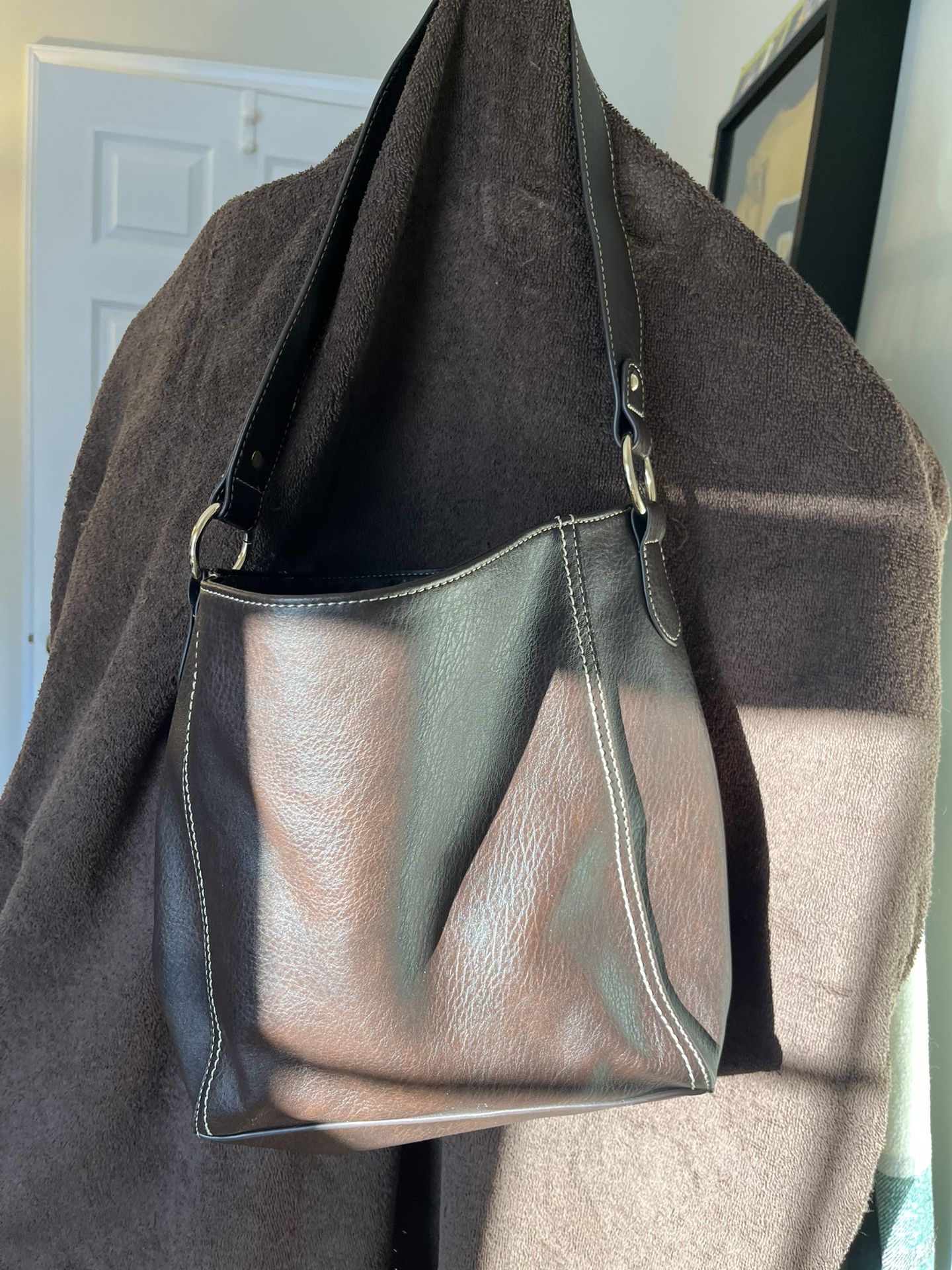 Montana West Brown Leather Shoulder Bag