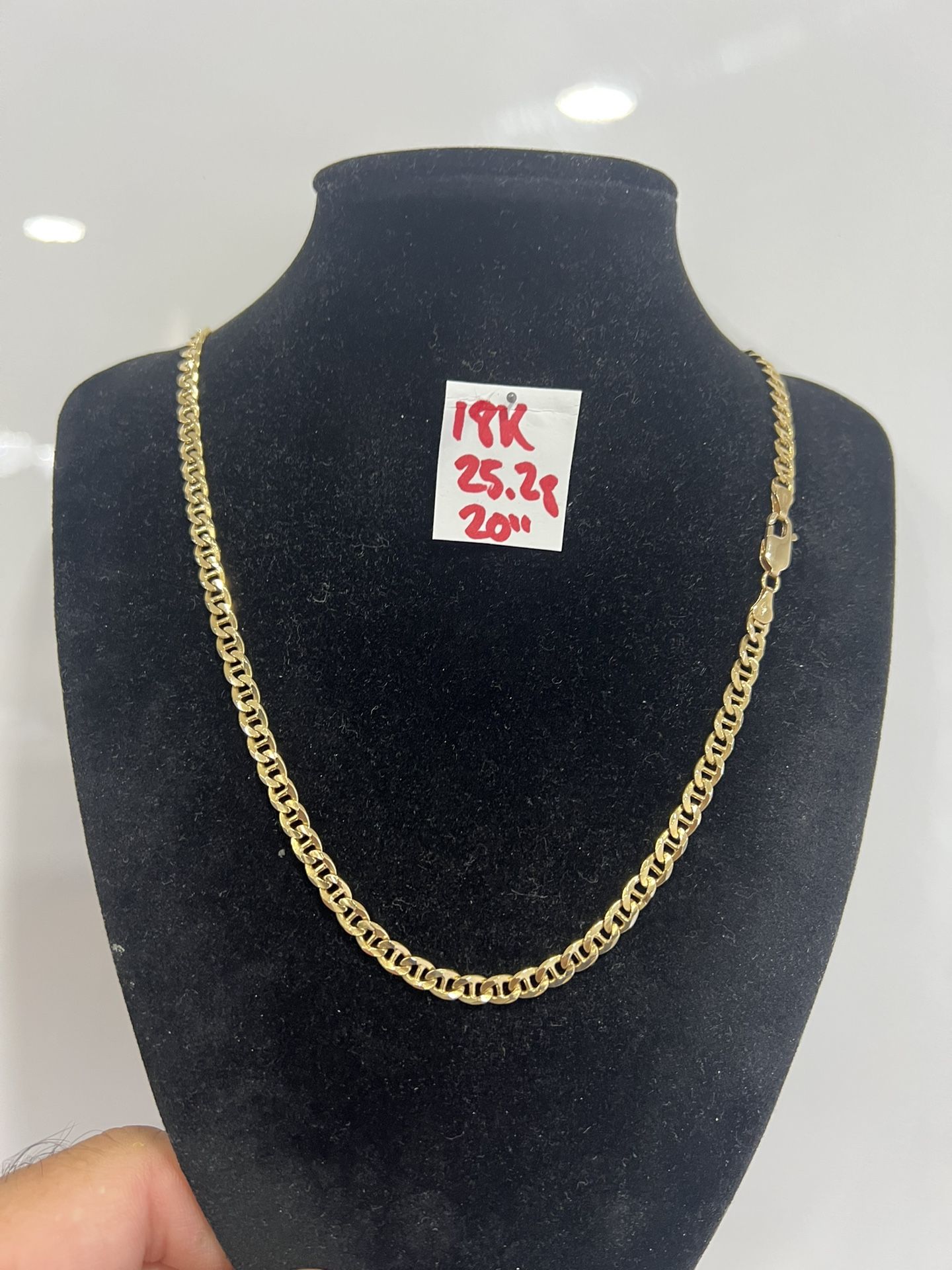 18K Solid Gold Italian Chain For Wedding 25.2Gr 20 Inches Long