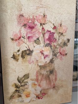 A set of Two shabby Chic canvas