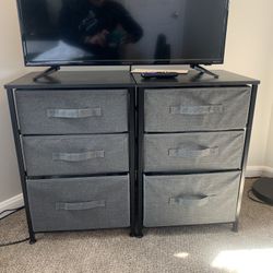 Gray Fabric Storage Dresser