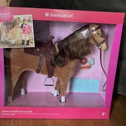 American Girl, Horse, And Saddle Set New!! 