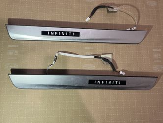 14-24 Infiniti Q50 Front Kick Plates W/ Light Pair x2 RH LH OEM