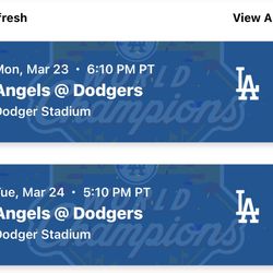 Dodgers vs Angels 3/23 & 3/24