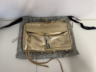 Rebecca Minkoff Mini MAC (Morning After Clutch) Crossbody Bag in Pale Gold