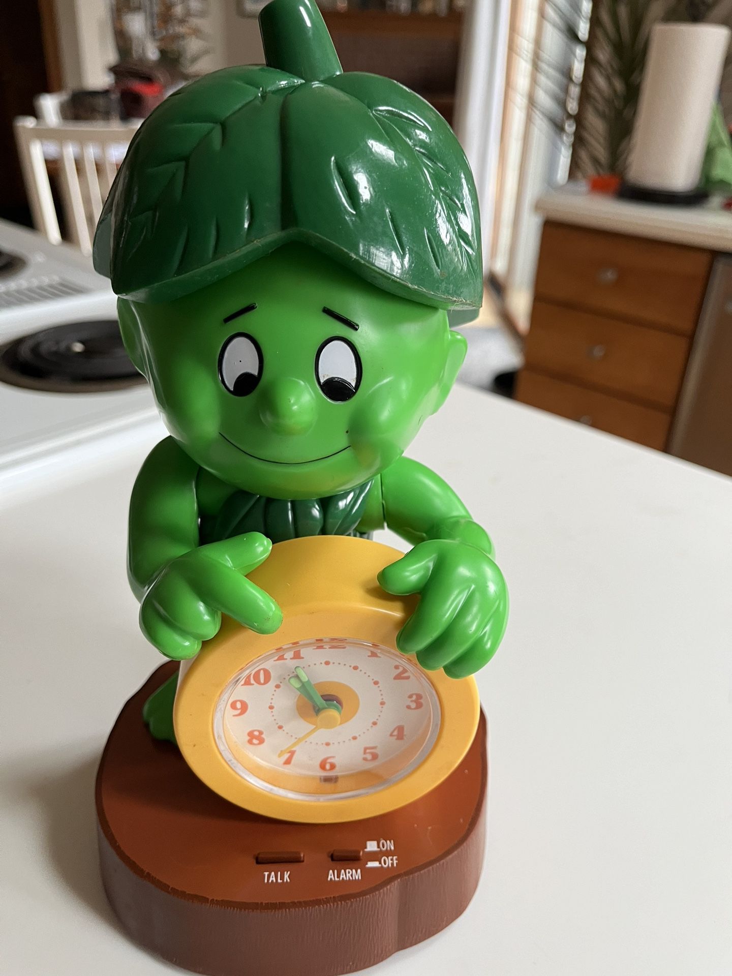 1985 Jolly Green Giant Little Sprout Promotional Talking Alarm Clock Pillsbury