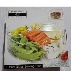 New EURO-WARE HOME COLLECTION 3-Part Glass Serving Dish