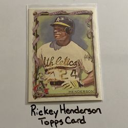 Rickey Henderson Oakland A’s Hall of Fame Outfielder Topps Card. 