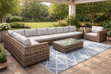 Luxury patio furniture large sectional with deep seating