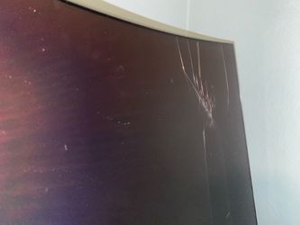 Curved Monitor with Cracked Screen