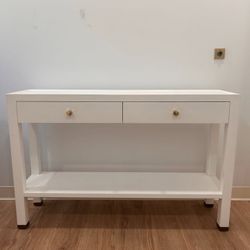 Made Goods Jarin Console Table 48” White – Designer Entryway / Sofa Table