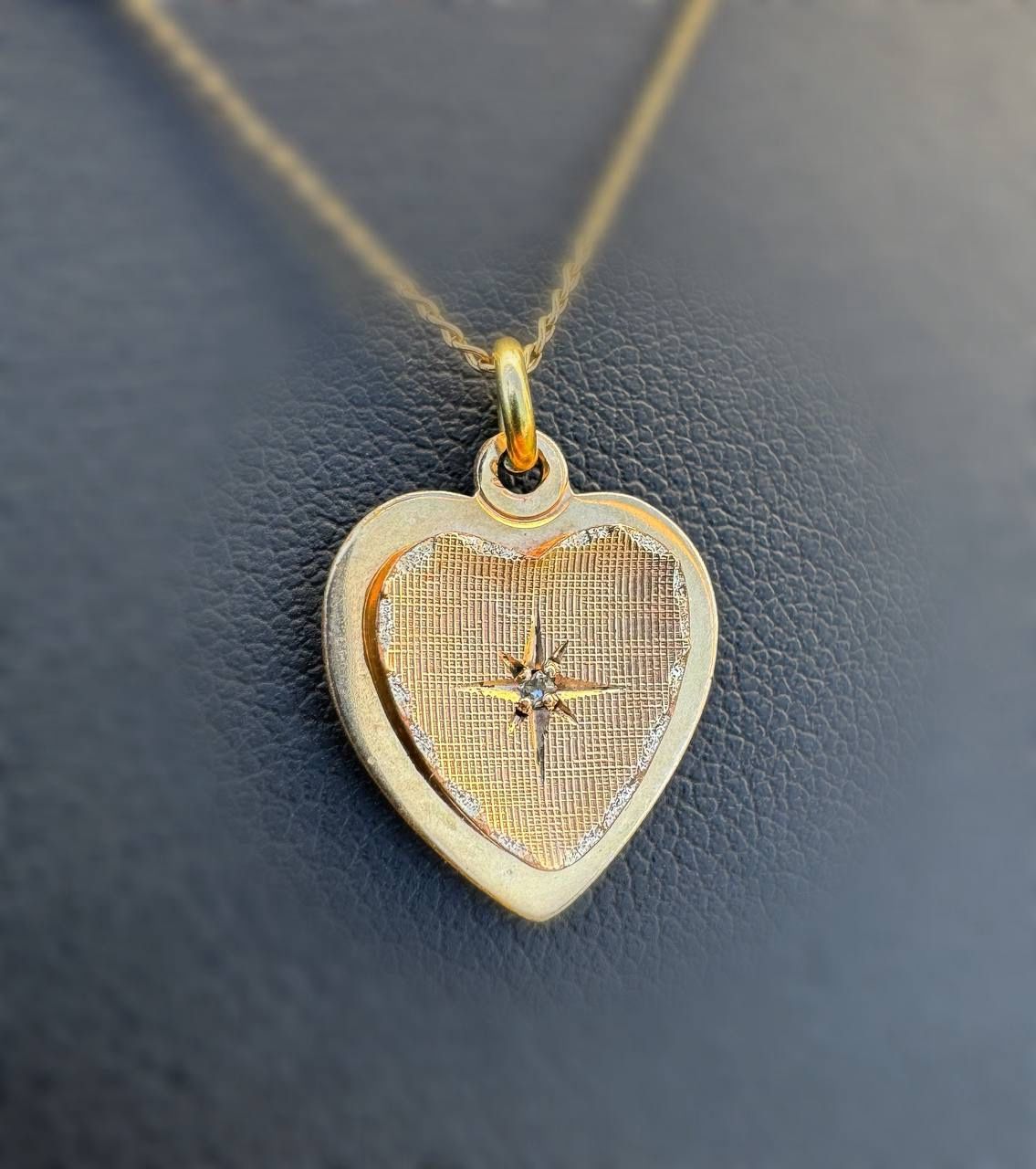 Jewelry 10k solid yellow 16” Heart necklace chain 0.005 CT 2.0 grams 1.0mm