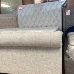 Queen size bed, headboard, footboard, and rails for 799 new