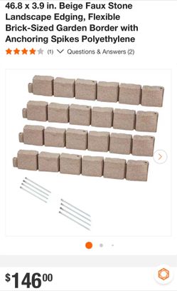 Vevor 46.8 x 3.9 in. Faux Stone Landscape Edging