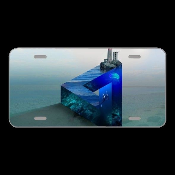 License Plate Novelty Car Front Vision Lighthouse Evening Sky Glow
