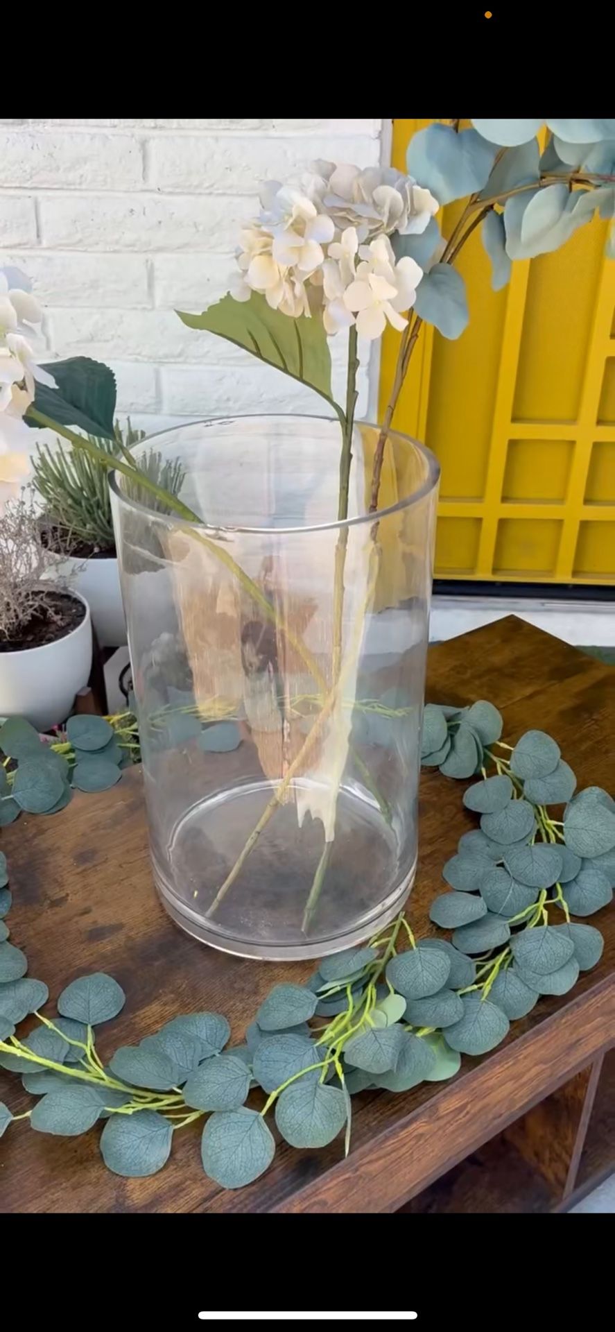 3 Large Clear Circular Vases