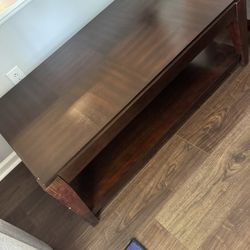 Brown Cherry Coffee Table With 2 End Tables