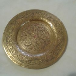 Brass Plate With Flowers