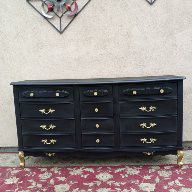 French provincial 9 drawer dresser with mirror