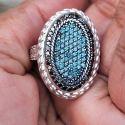 Real!Blue Diamonds Large Ring 