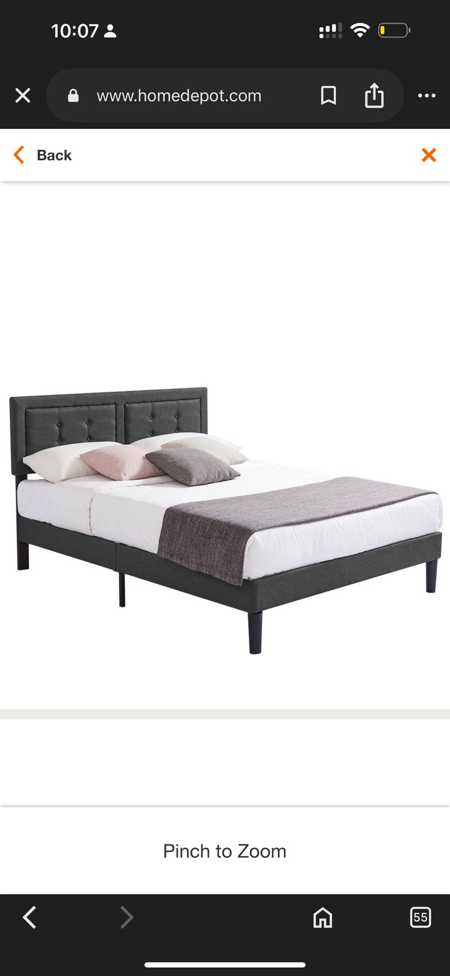 Full size Upholstered Bed Frame