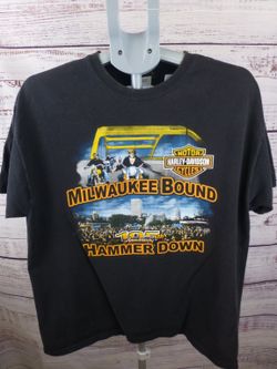 Harley-Davidson 105th Anniversary Milwaukee Bound T-Shirt Adult L Black USA - H5