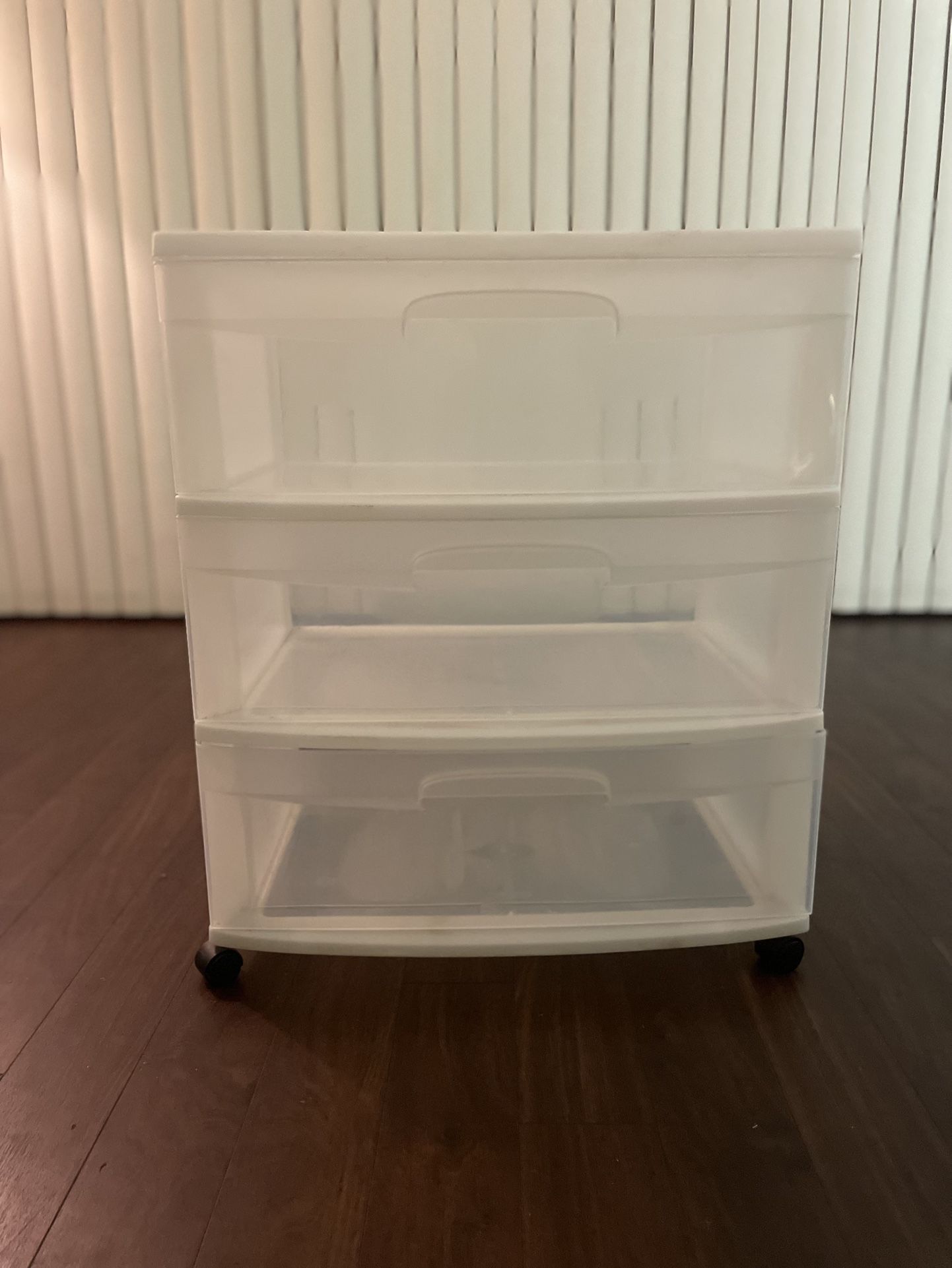 Sterilite Wide 3 Drawer Cart White