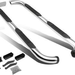 LA Zona Auto Parts 04 to 15 Nissan Titan Crew Cab 4 inch Chrome Nerf Bars Estribos Cromados running Boards side step