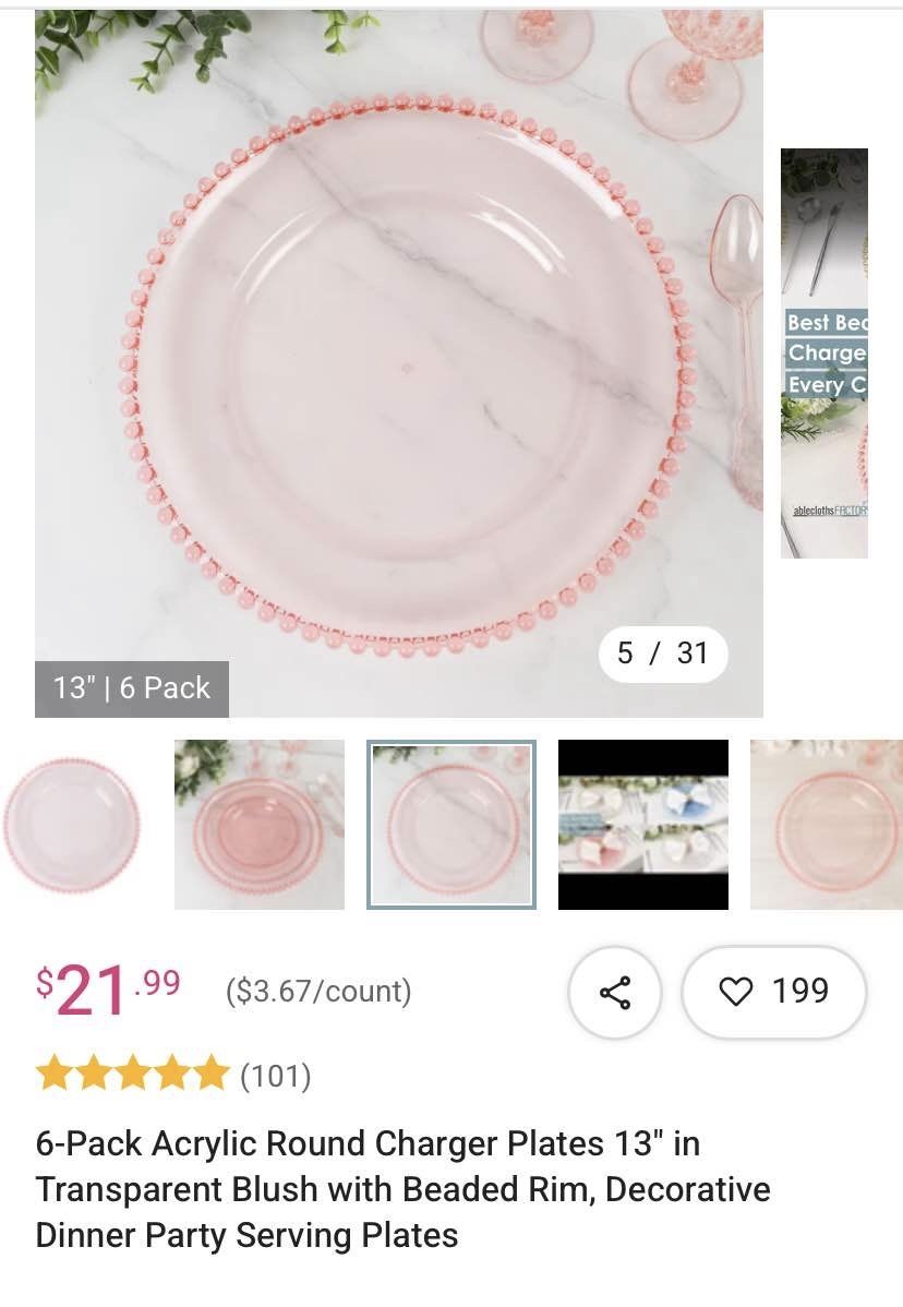 Pink Charger Plates