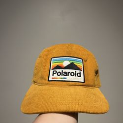 Polaroid SnapBack Hat Mad Engine Yellow Corduroy  Adjustable